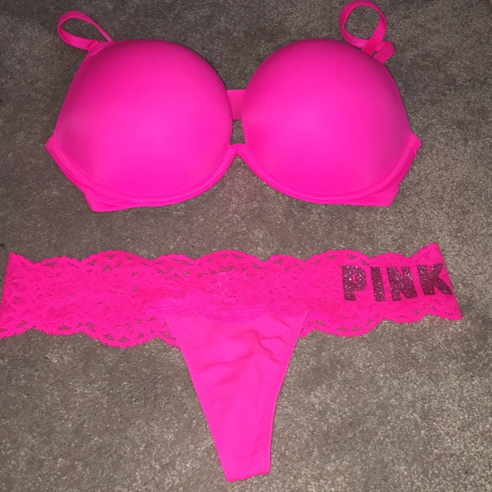 VS Pink Bra and Panty Set